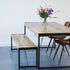 Zitbankje eettafel Industrieel Design | Mangohout en Staal | 100-120-140-160-180cm - Industrieelinhuis.nl