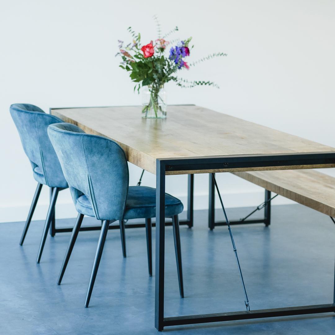 Eetkamer Stoel Amalia Industrieel Design | Velvet Antraciet - Industrieelinhuis.nl