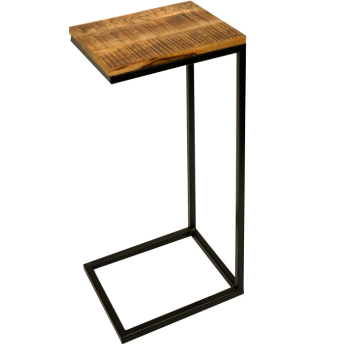 Bijzettafeltje Laptoptafel Industrieel Design | Mangohout en Staal | 38x31x68cm - Industrieelinhuis.nl