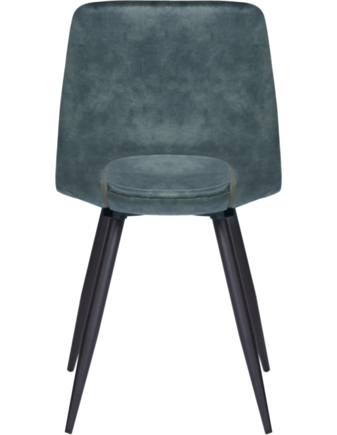 Eetkamer Stoel Nick Industrieel Design | Microvezel Blauw (Suede look) - Industrieelinhuis.nl