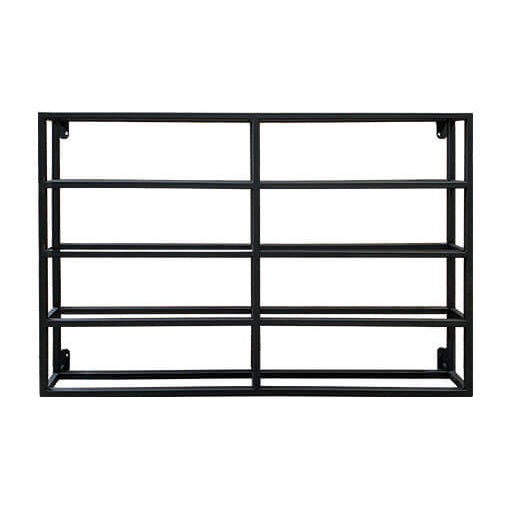 Chique Wijnrek Wandrek 8 flessen Industrieel Design | Zwart Staal | 71x8x50cm - Industrieelinhuis.nl
