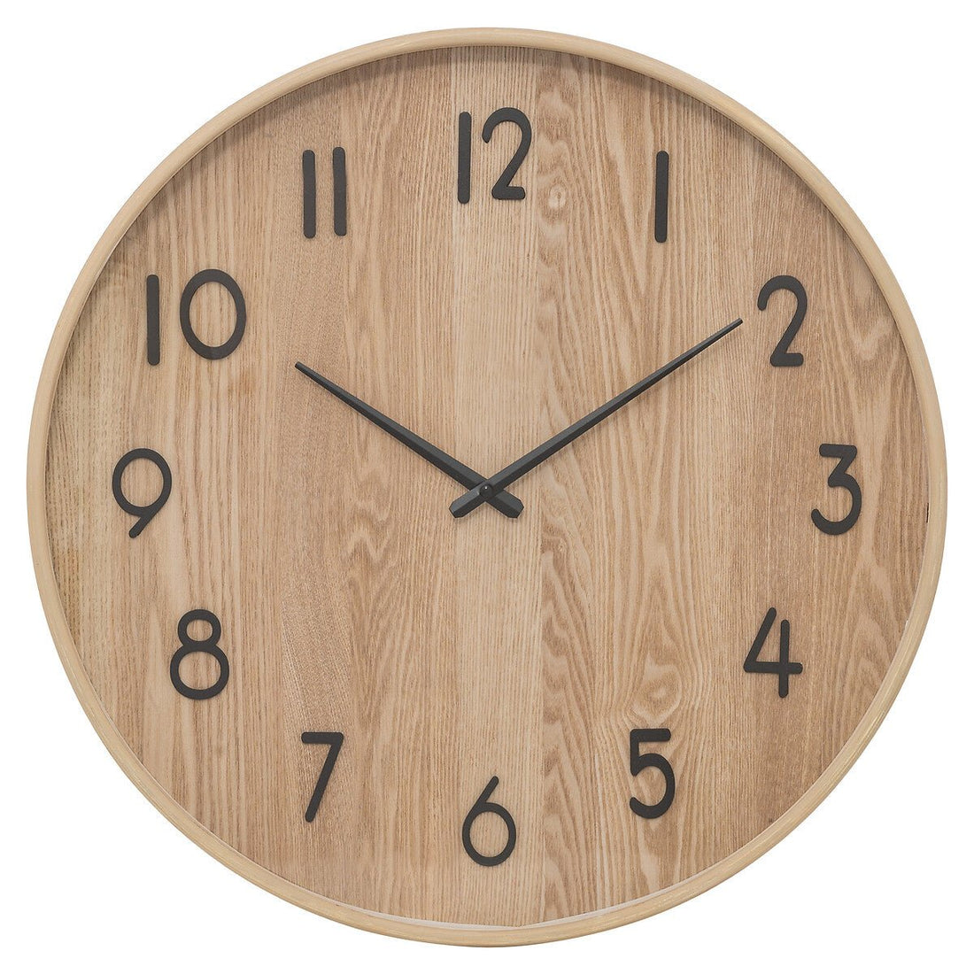Klok Wandklok Ivana industrieel | Zwart Staal Licht Hout | ø 55cm - Industrieelinhuis.nl