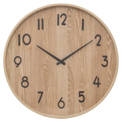 Klok Wandklok Ivana industrieel | Zwart Staal Licht Hout | ø 55cm - Industrieelinhuis.nl