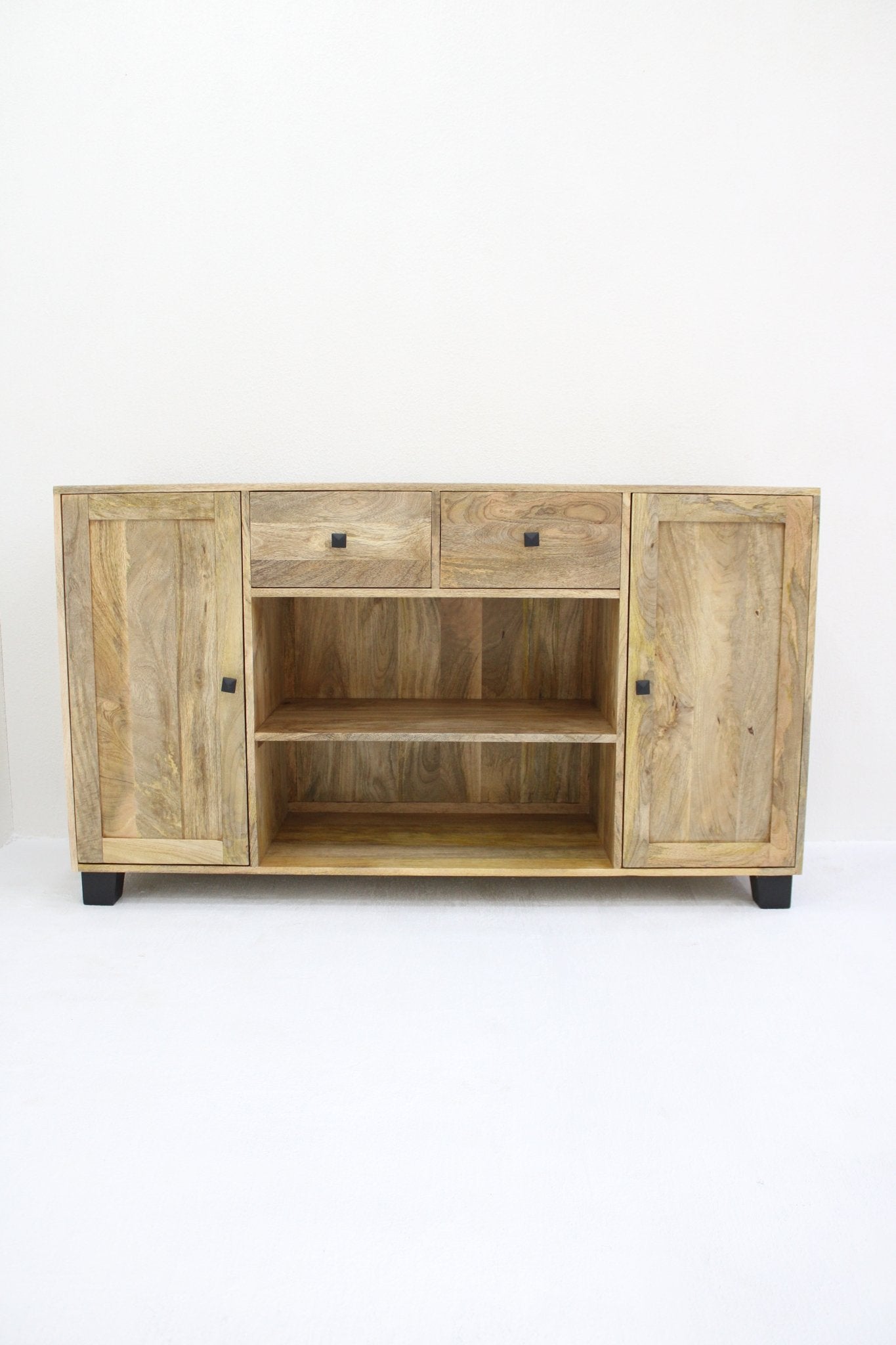 Sidetable wandmeubel met lades en deuren | 140 x 40 x 80 cm | Mangohout - Industrieelinhuis.nl