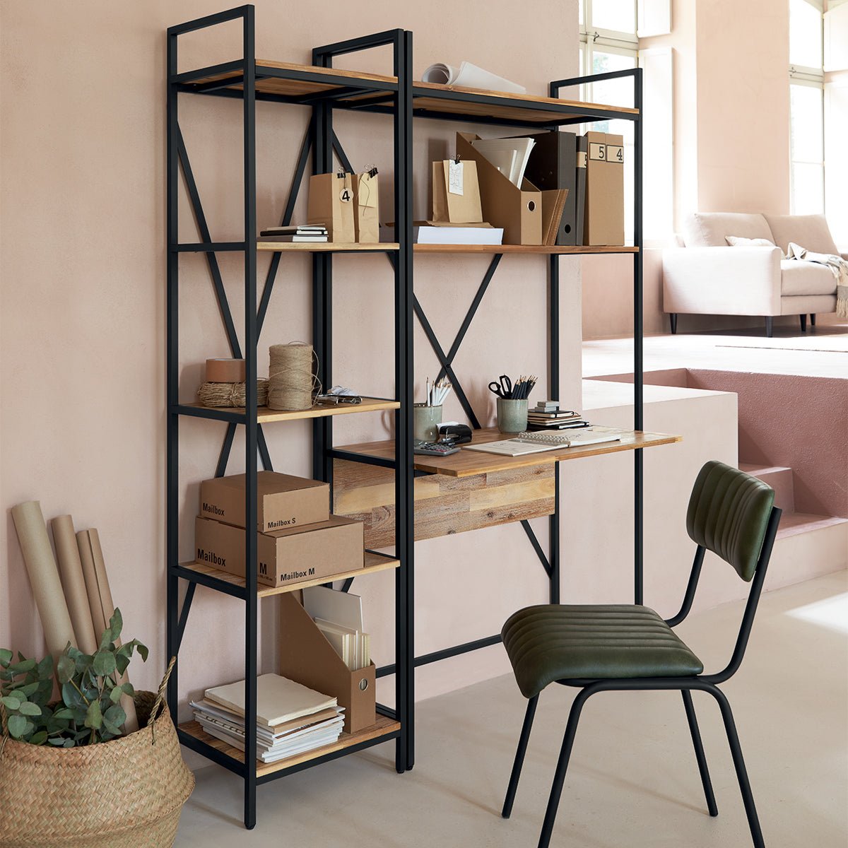 Plank Bureau &quot;Enna&quot; - Stijlvol en Functioneel - Industrieelinhuis.nl