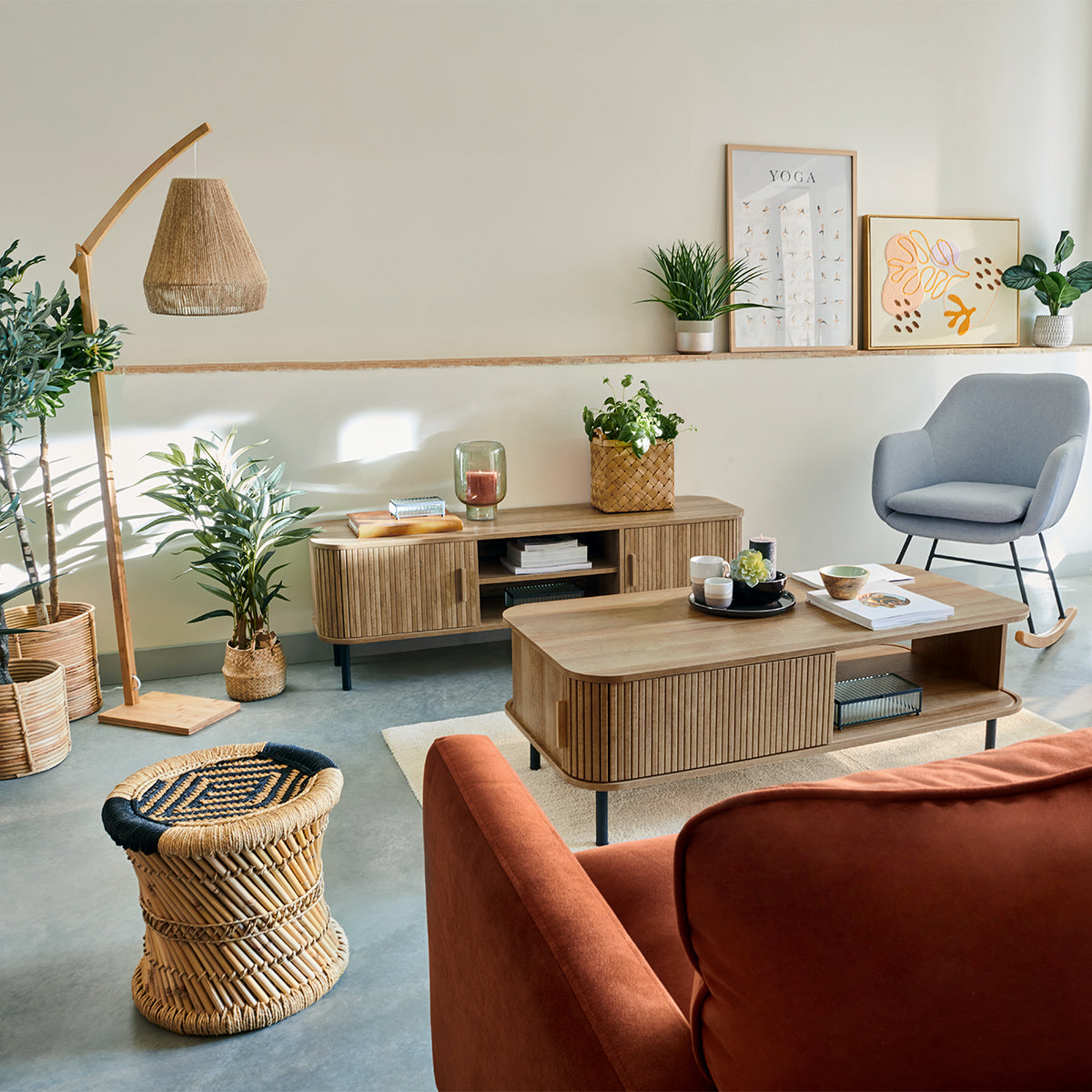 &quot;Bali&quot; Modern TV-Meubel met 2 Deuren en Eiken Effect Afwerking - Industrieelinhuis.nl