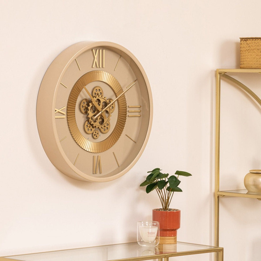 Wandklok Giulia industrieel | Metaal Goud | ø 50cm - Industrieelinhuis.nl