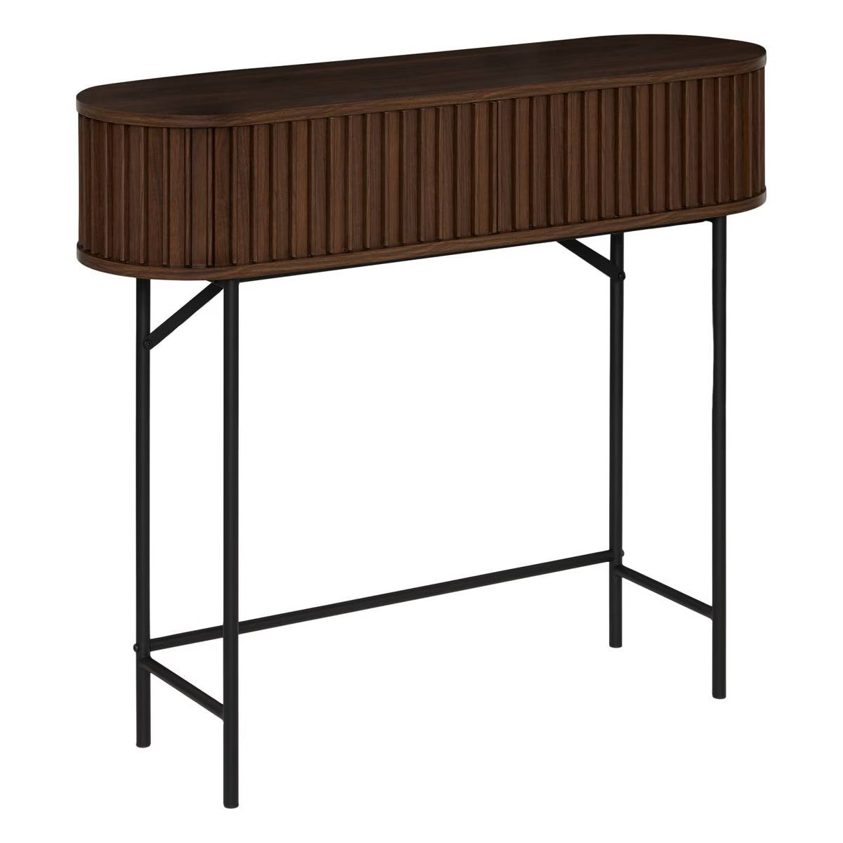 Sidetable Novaro – Walnootlook – 2 Schuifdeuren – 100 cm - Industrieelinhuis.nl