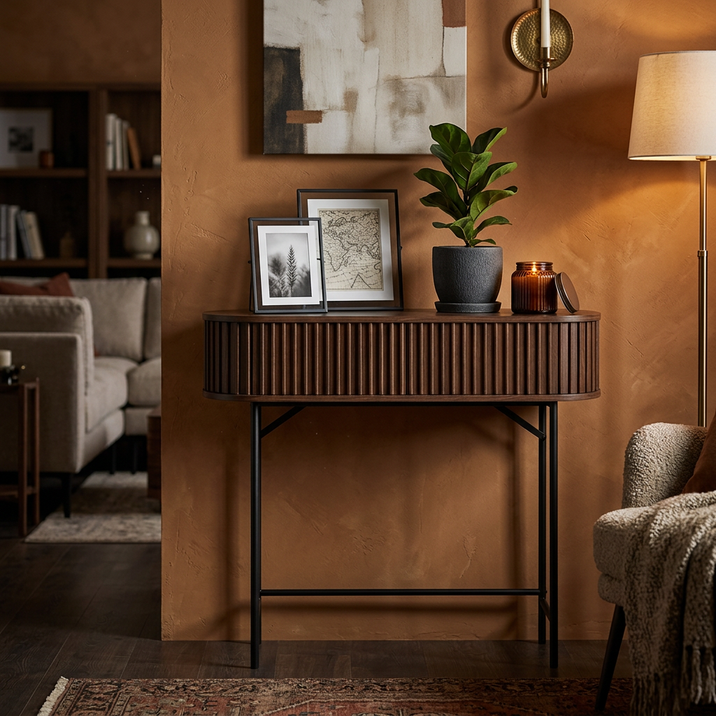 Sidetable Novaro – Walnootlook – 2 Schuifdeuren – 100 cm - Industrieelinhuis.nl