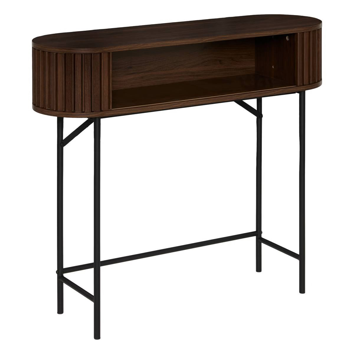 Sidetable Novaro – Walnootlook – 2 Schuifdeuren – 100 cm - Industrieelinhuis.nl