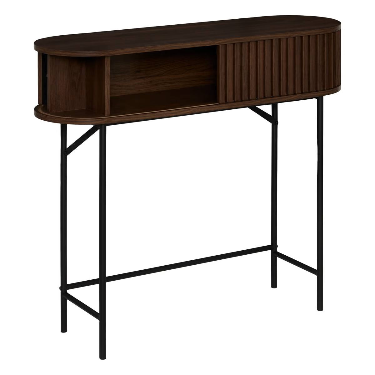 Sidetable Novaro – Walnootlook – 2 Schuifdeuren – 100 cm - Industrieelinhuis.nl