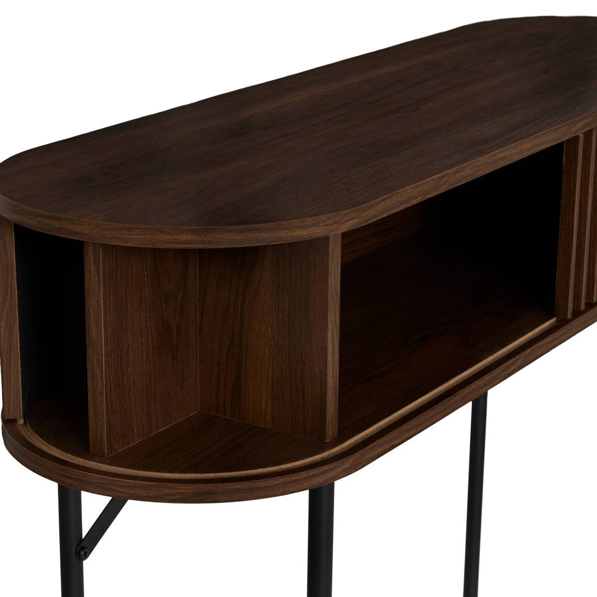 Sidetable Novaro – Walnootlook – 2 Schuifdeuren – 100 cm - Industrieelinhuis.nl