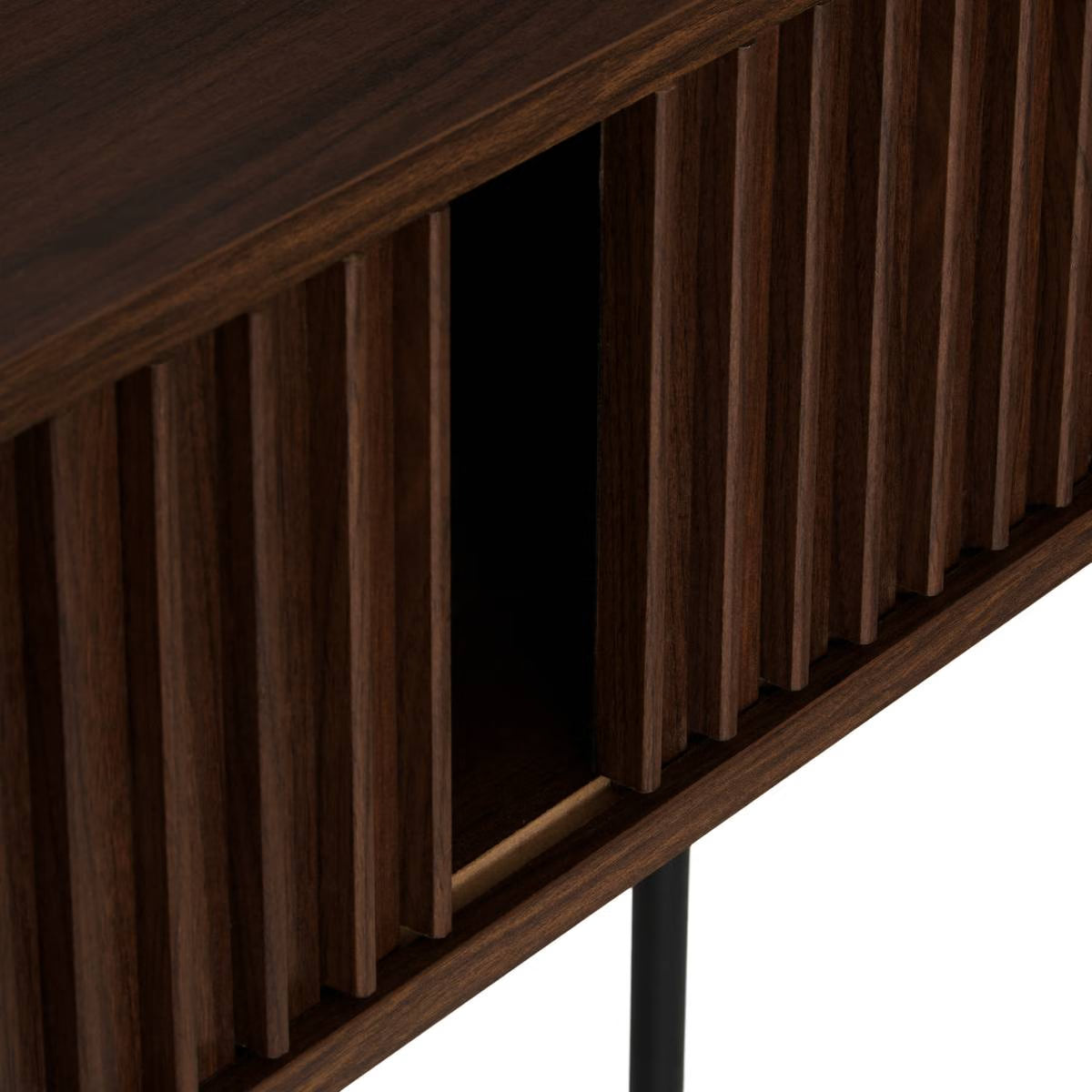 Sidetable Novaro – Walnootlook – 2 Schuifdeuren – 100 cm - Industrieelinhuis.nl