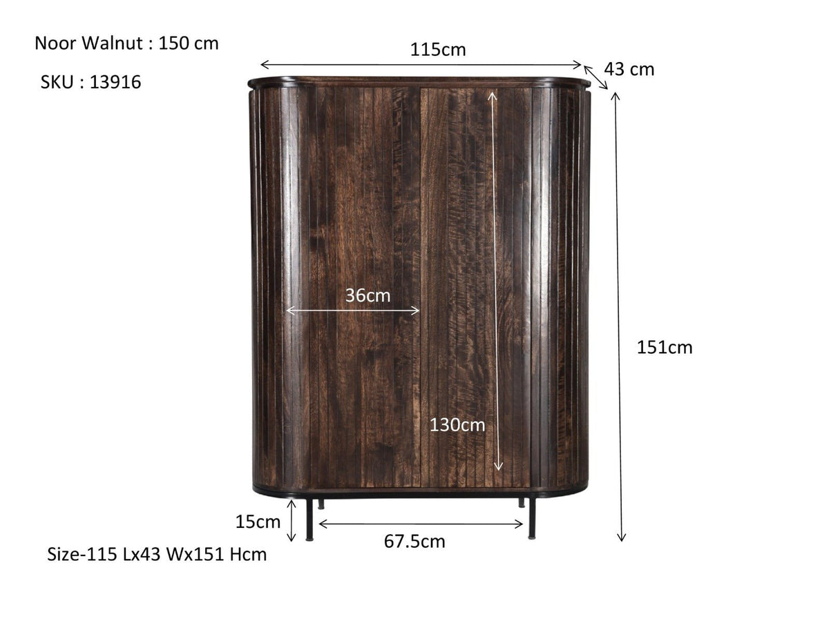 Noor Walnut 150cm - Industrieelinhuis.nl