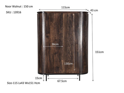 Noor Walnut 150cm - Industrieelinhuis.nl