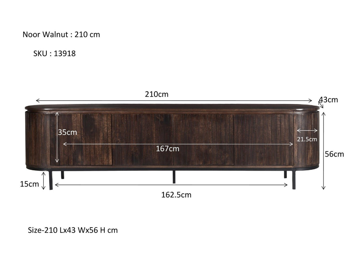 Noor Walnut 210cm - Industrieelinhuis.nl