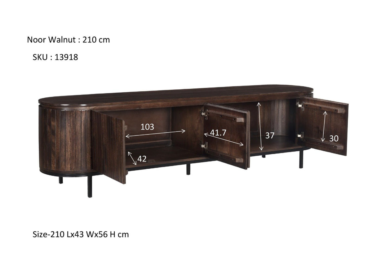 Noor Walnut 210cm - Industrieelinhuis.nl