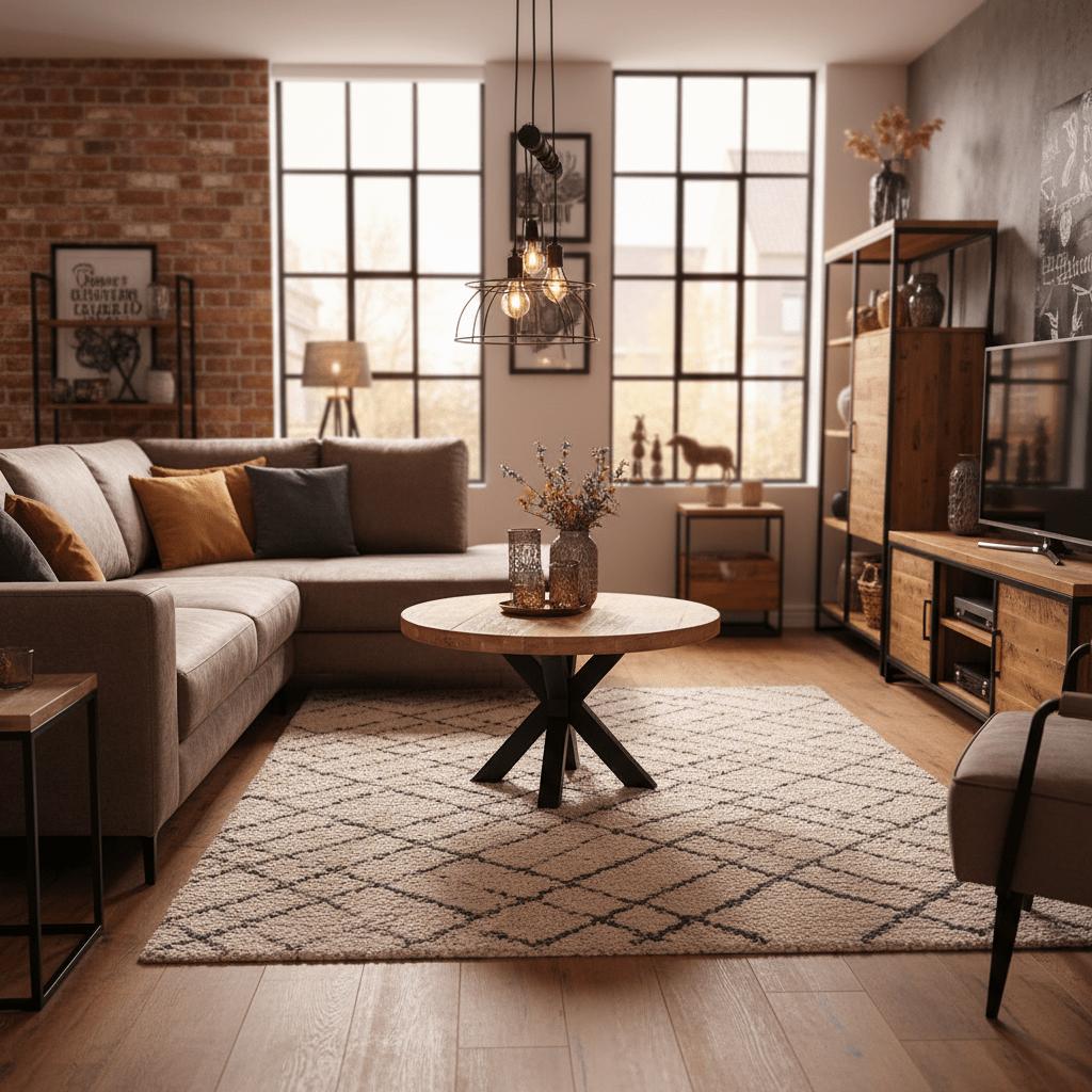 Salontafel Kyara Rond – Mangohout &amp; Zwart Staal | 60 cm | Modern &amp; Industrieel