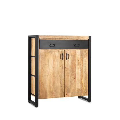 Commode industrieel | Mangohout en Staal | 100x40x115cm