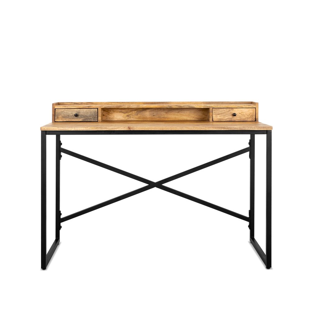 Bureau / werktafel Industrieel Design | Mangohout en Staal | 120x55x90cm - Industrieelinhuis.nl