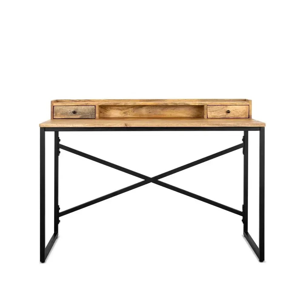 Bureau / werktafel Industrieel Design | Mangohout en Staal | 120x55x90cm - Industrieelinhuis.nl