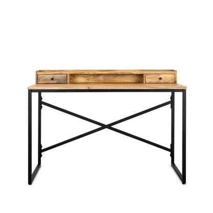 Bureau / werktafel Industrieel Design | Mangohout en Staal | 120x55x90cm - Industrieelinhuis.nl