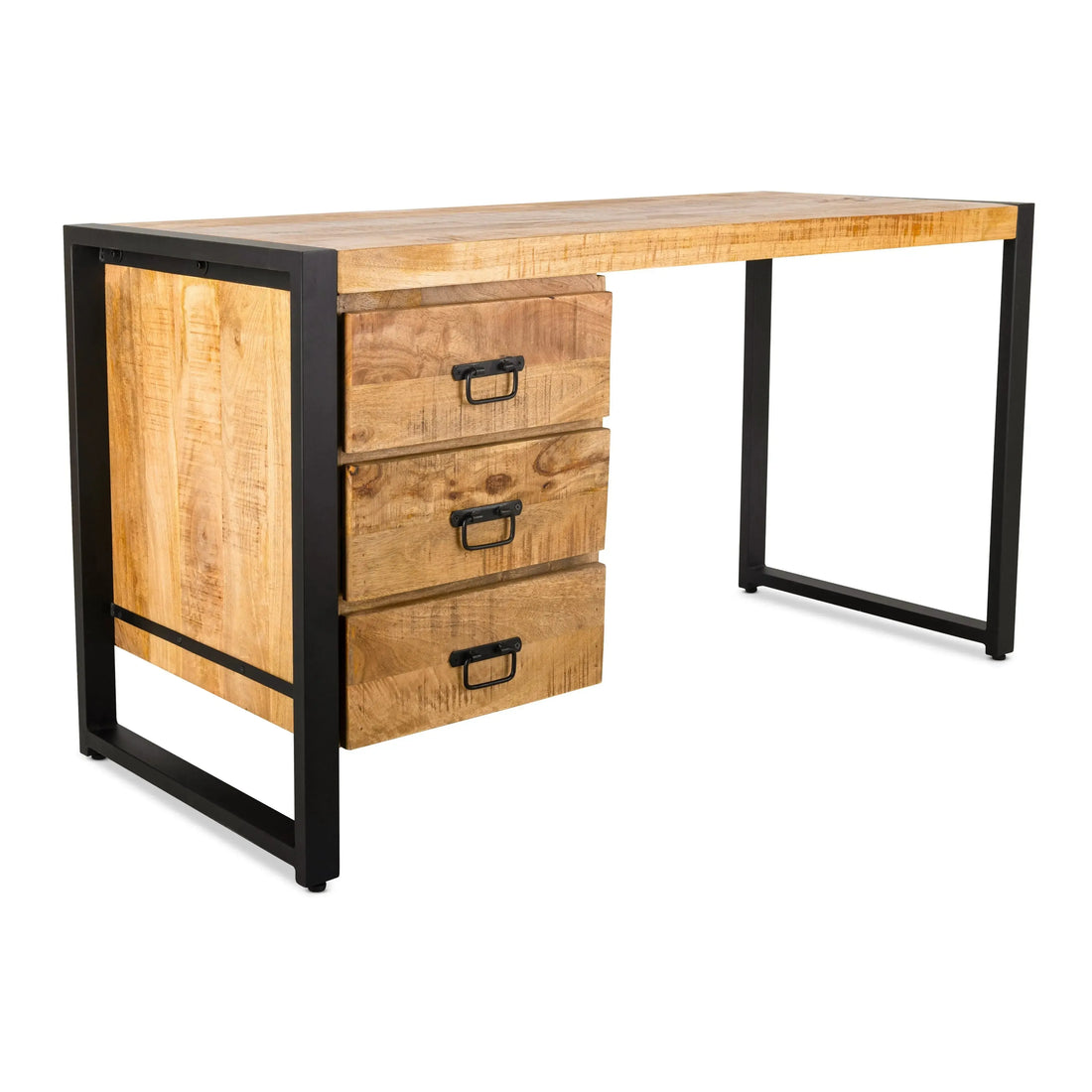 Britt Bureau met Lade Mangohout en Staal - Industrieelinhuis.nl