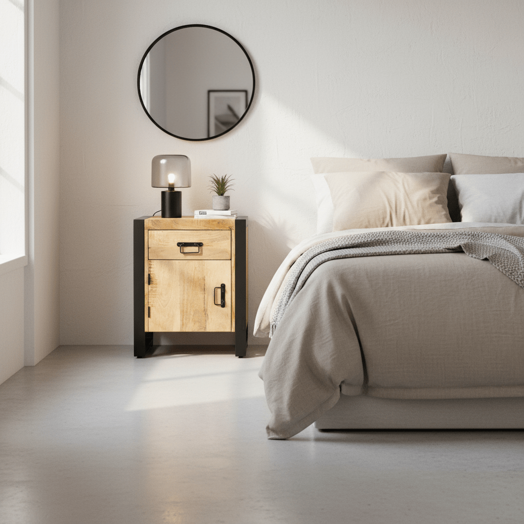 Nachtkast Britt Deuropening naar Links - Industrieelinhuis.nl