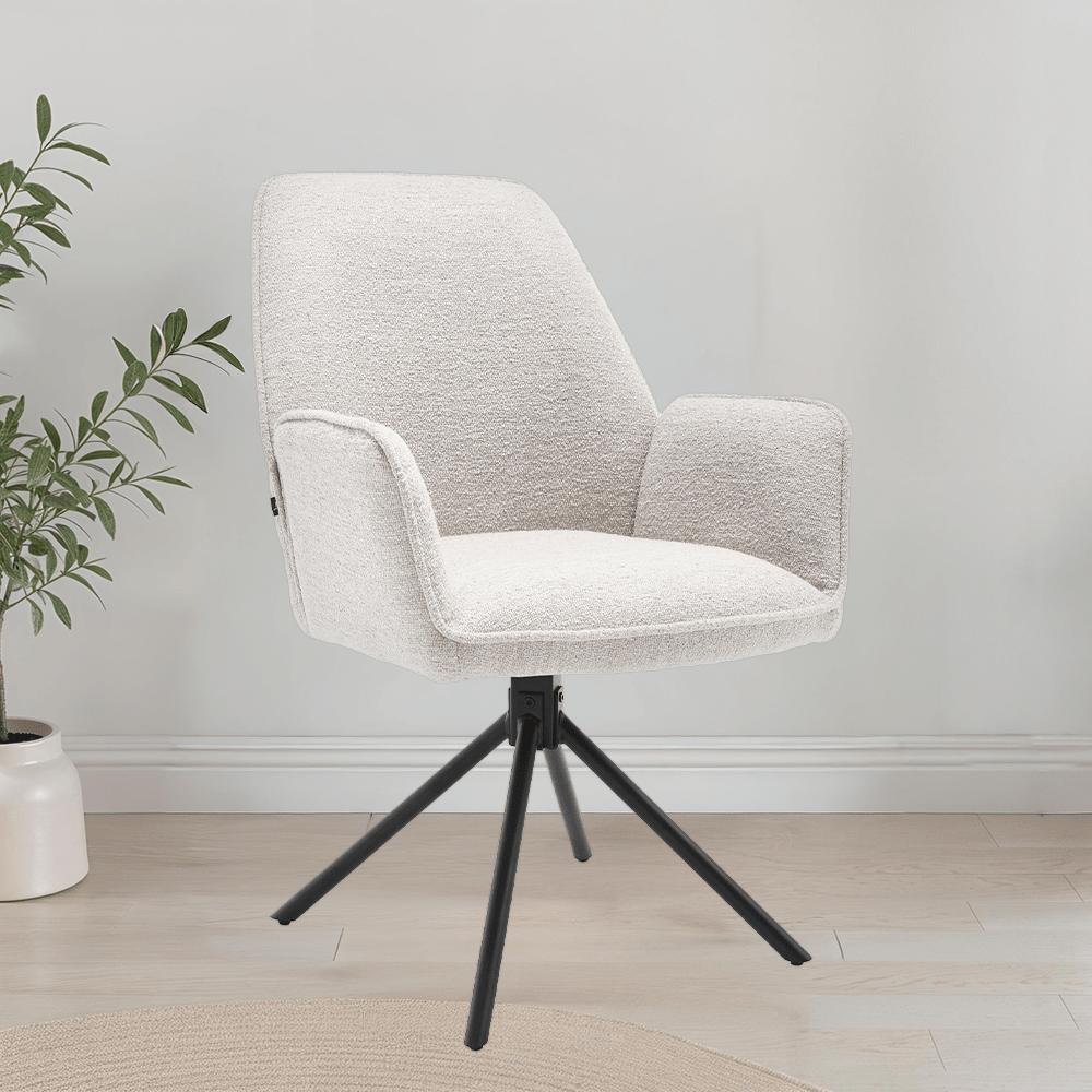 Eetkamerstoel Noah Boucle Beige - Industrieelinhuis.nl