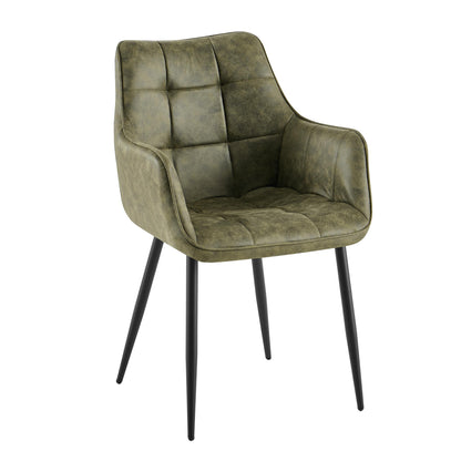 Eetkamerstoel Lucille Arm CEP 04 Army Groen - Industrieelinhuis.nl