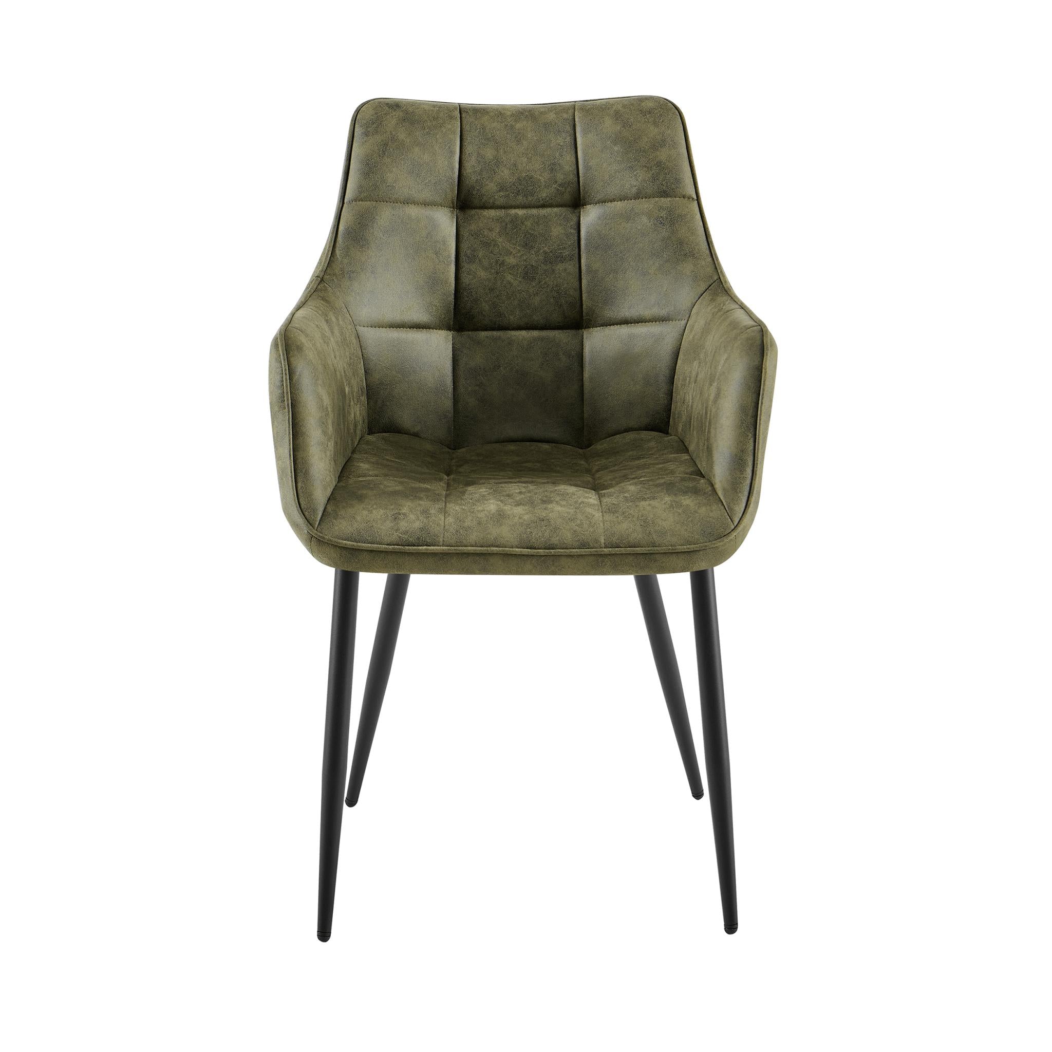 Eetkamerstoel Lucille Arm CEP 04 Army Groen - Industrieelinhuis.nl