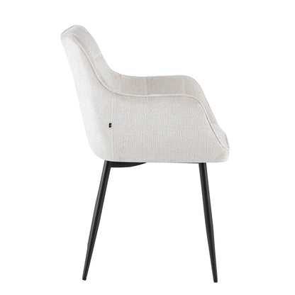 Eetkamerstoel Lucille Arm Perfect Harmony 02 Beige - Industrieelinhuis.nl