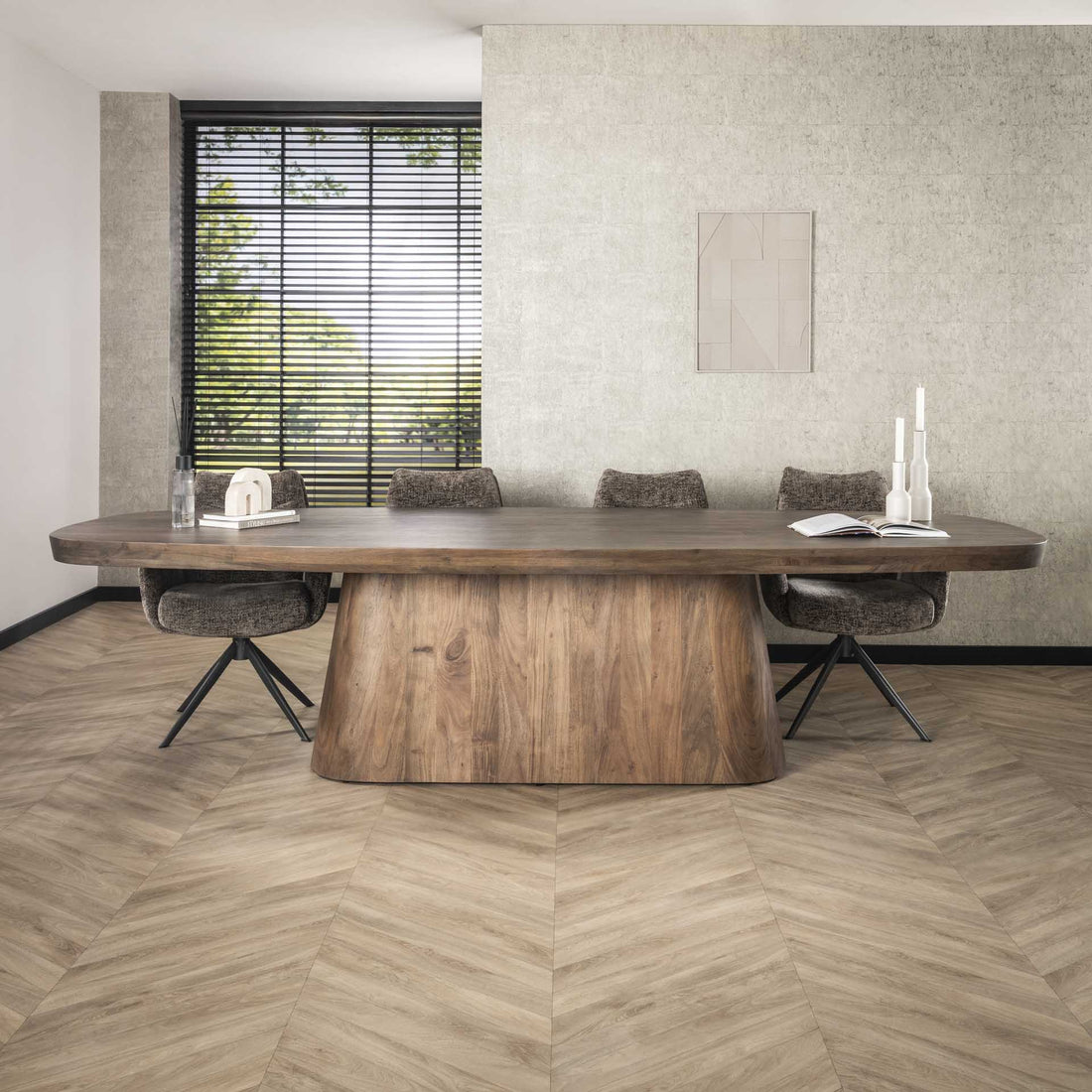 Ovale eetkamertafel Arwen 300cm - Industrieelinhuis.nl