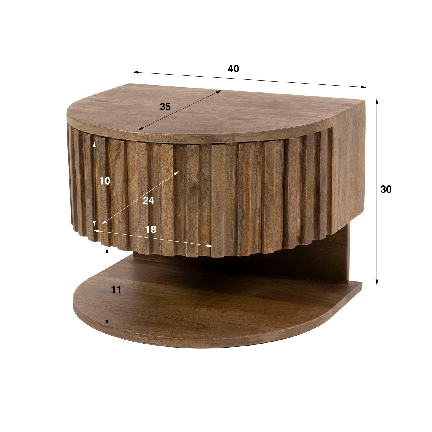 Nachtkastje Ridge shelve 1L - Industrieelinhuis.nl