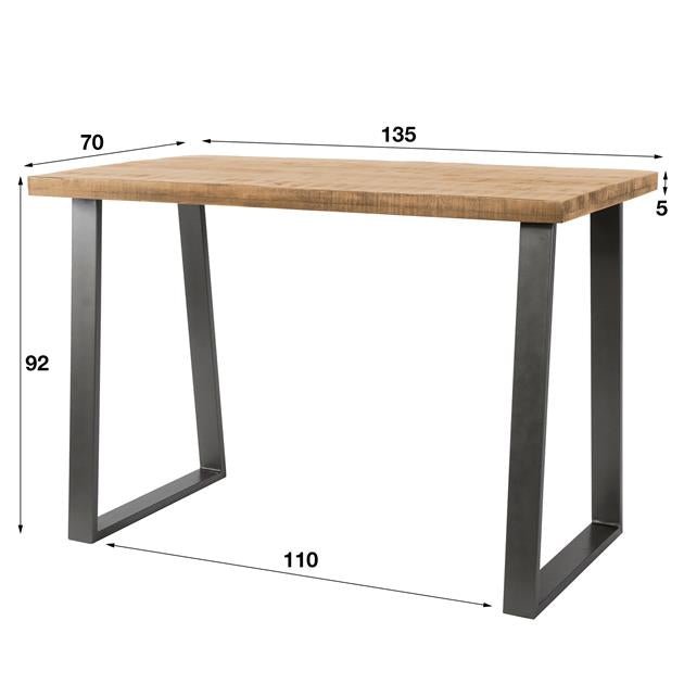 Bartafel Mangohout 135 cm - Industrieelinhuis.nl