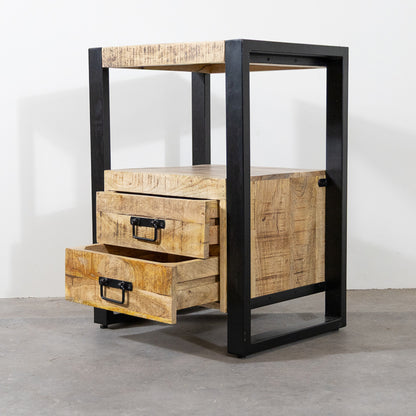 Mango Houten Nachtkastje Britt | 50x40x70cm Tijdloos &amp; Handgemaakt Design