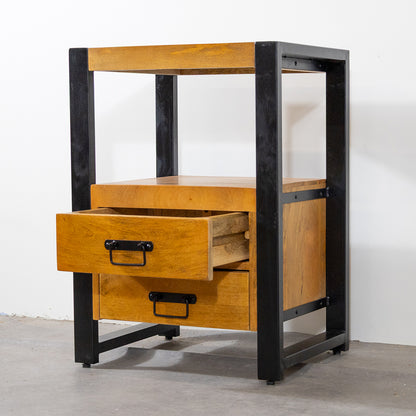 Mango Houten Nachtkastje Britt – 50x40x70cm | Warme Kleurtint Collectie