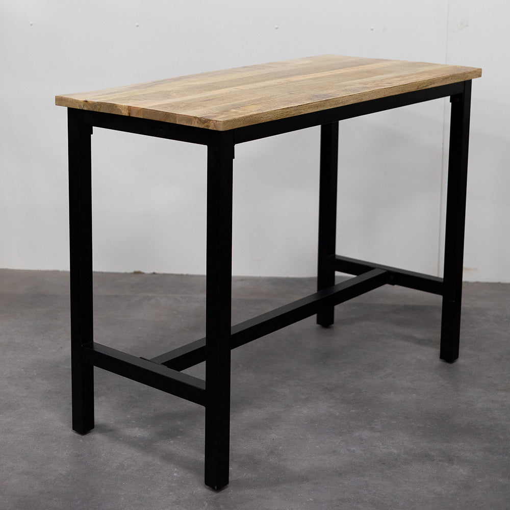 Bartafel Industrieel Design | Mangohout en Staal | 135x65x105cm