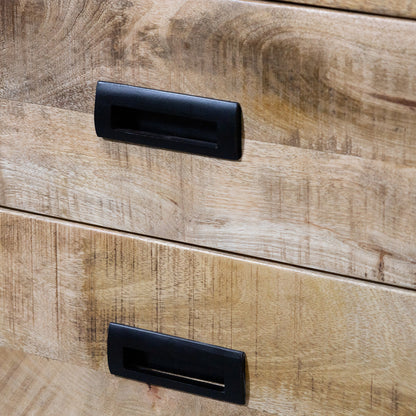 Industrieel Kastje van Mangohout met 2 Lades – Staal &amp; Massief Hout | 75x65x45 cm