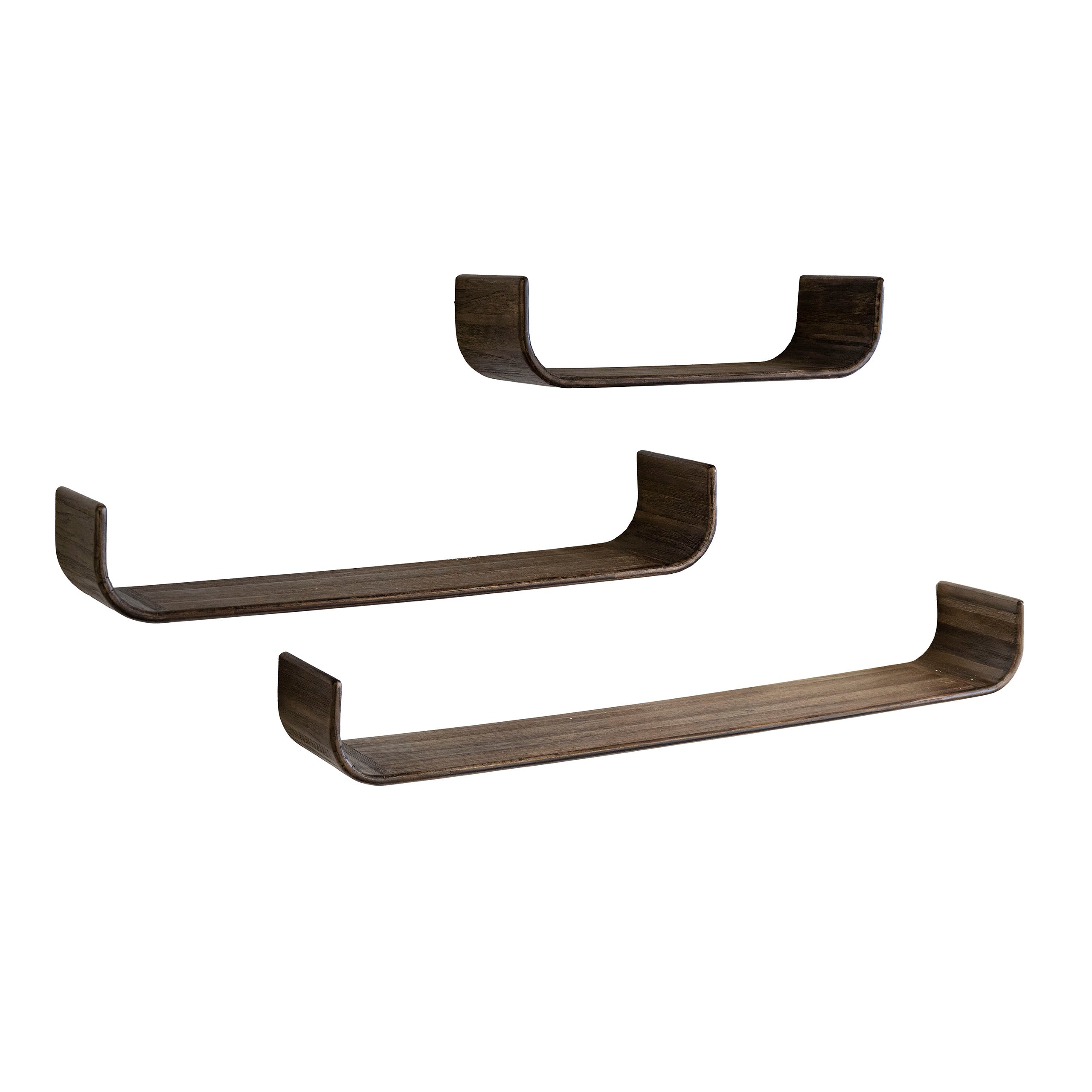 Wandplank Maya Teak U-shape set/3