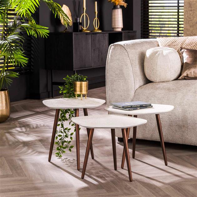 Salontafel Point Stone set/3
