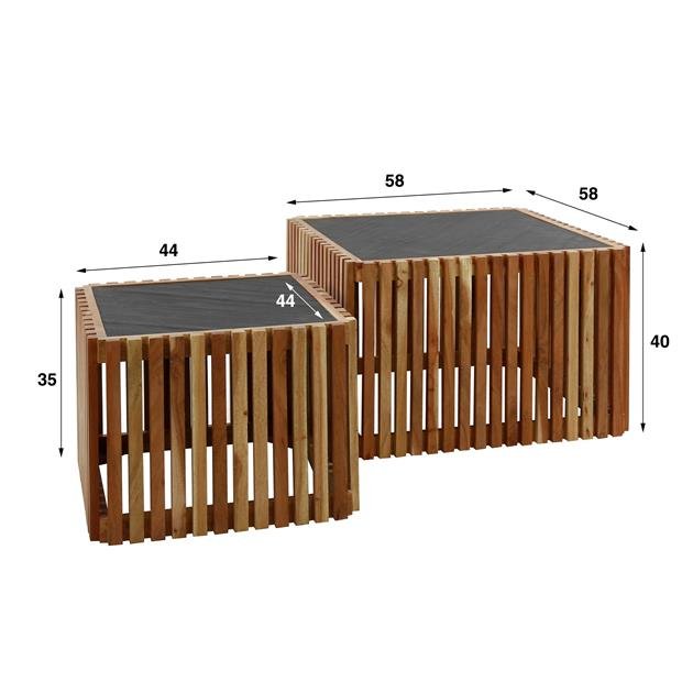 Salontafelset Vierkant Scale