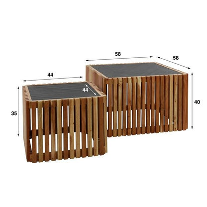 Salontafelset Vierkant Scale