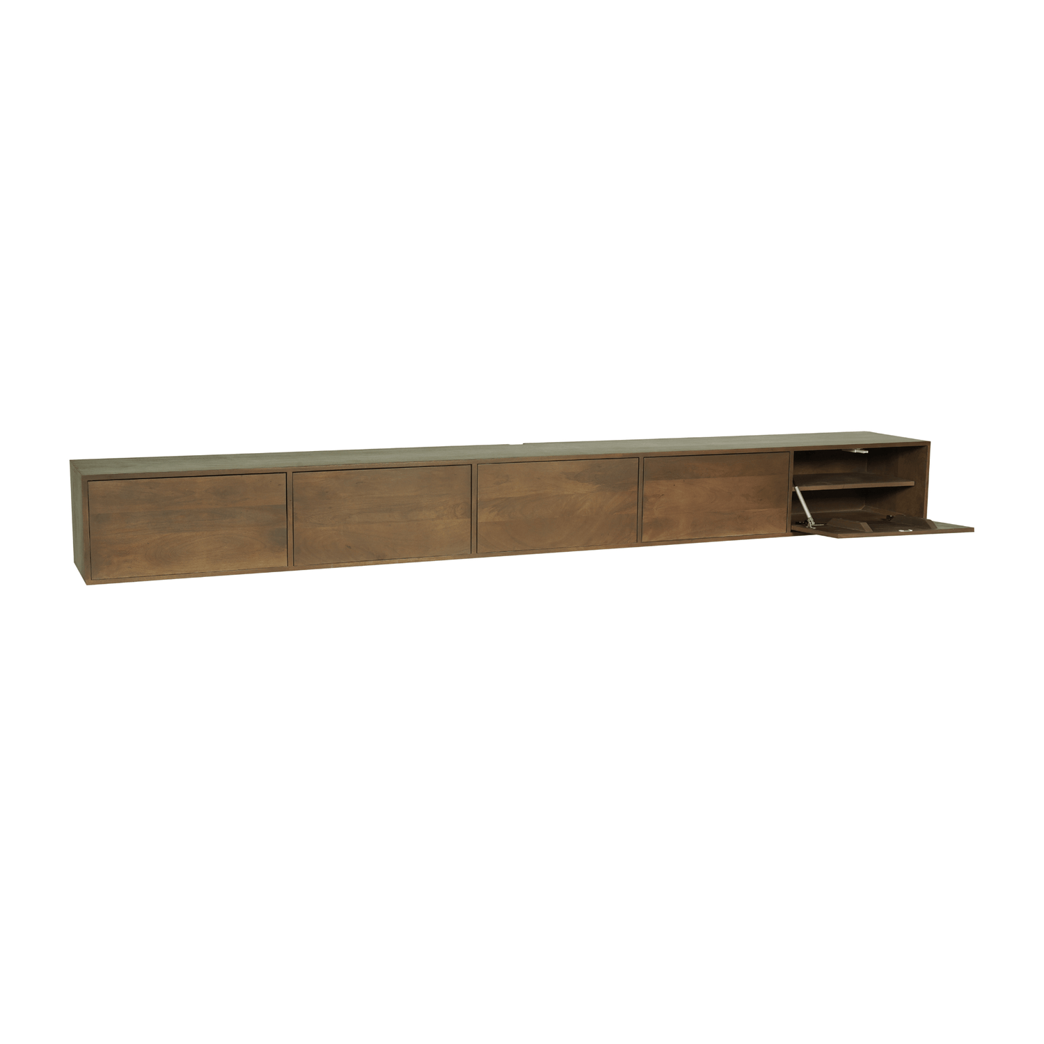 Zwevend tv meubel Vista Walnut | 280 cm - Industrieelinhuis.nl