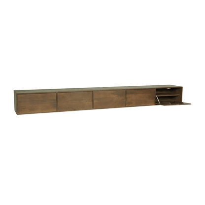 Zwevend tv meubel Vista Walnut | 280 cm - Industrieelinhuis.nl