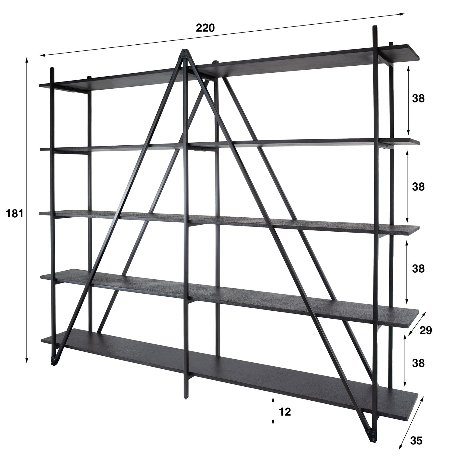 Wandrek Piero XL 220cm - Industrieelinhuis.nl