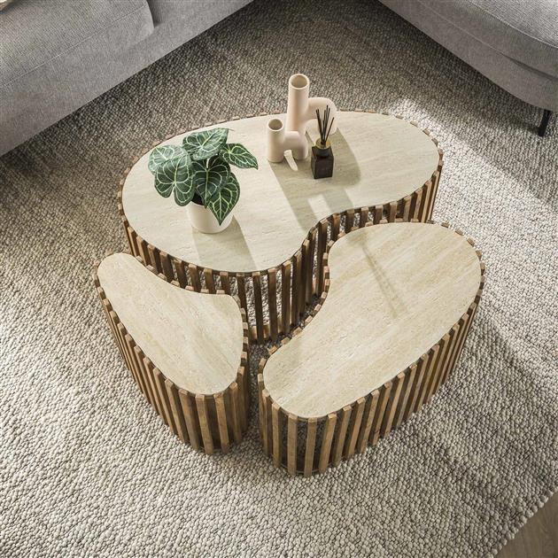 Salontafel Nuovo niervormig set/3