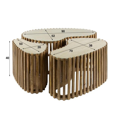 Salontafel Nuovo niervormig set/3