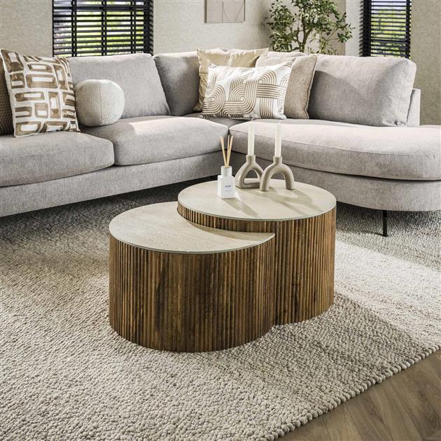 Salontafel Nuovo half rond set/2