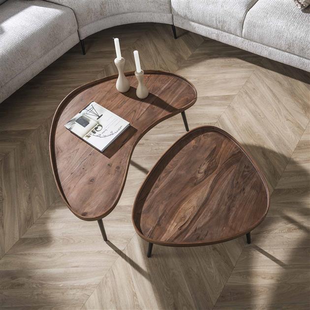 Salontafel Carve organisch set/2